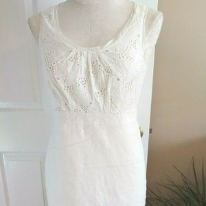 LOFT Ann Taylor Off White Linen Dress - Size 4